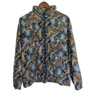 Vital Zone Vintage Women’s 100% Silk Size Large Fall Leaf Full Zip Jacket